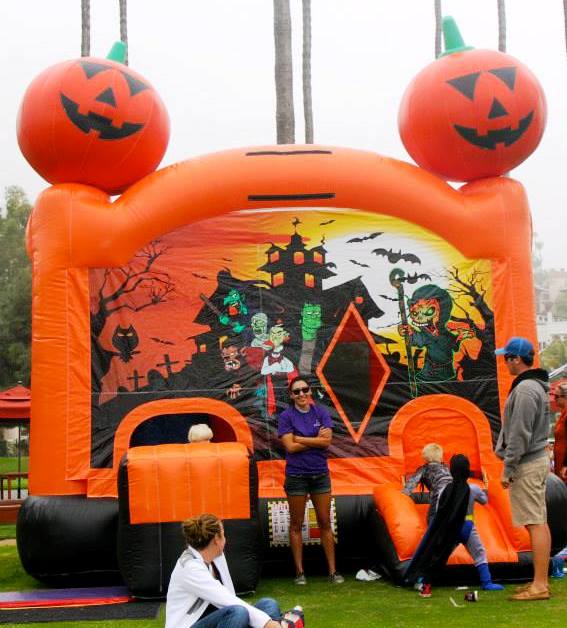 Pumpkin Halloween Bounce House with Slide Rental